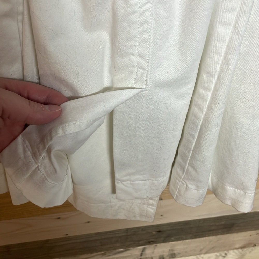 Sonoma size XL White Soft Denim Double-Breasted Trench Coat with Pockets - Picture 9 of 11